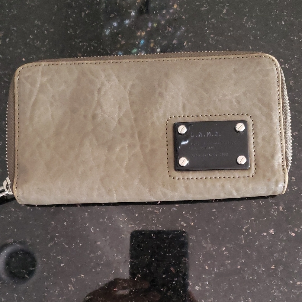 L.A.M.B. Khaki Zip-Around Wallet